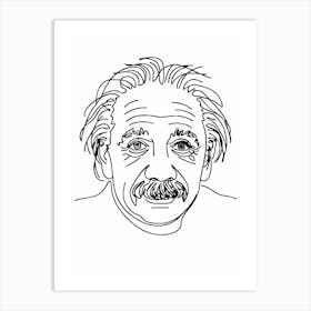 Albert Einstein line art Art Print