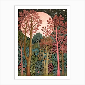 William Morris Moonlight In The Forest 15 Art Print