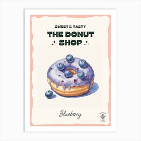 Blueberry Donut The Donut Shop 2 Art Print