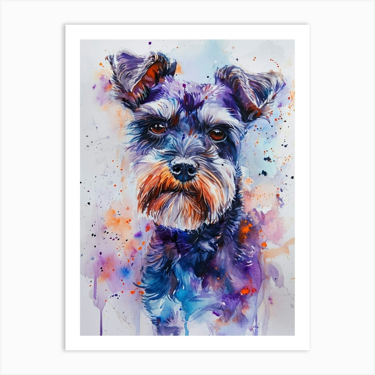 Schnauzer Shoulder Bag - Watercolor Schnauzer Shoulder Bag - Watercolor