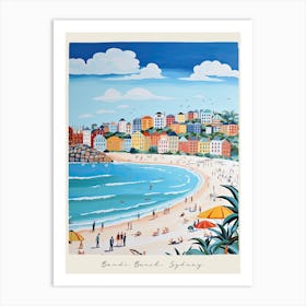 Poster Of Bondi Beach, Sydney, Australia, Matisse And Rousseau Style 2 Art Print