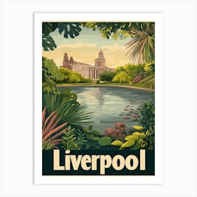 Aihrgdesign A Mid Century Modern Travel Poster For Liverpool 2 Art Print