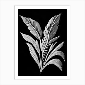Wheat Leaf Linocut 2 Art Print