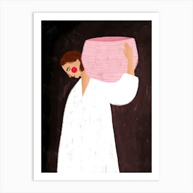 Woman With A Basket Art Print