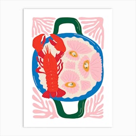 Lobster In A Bowl Kitchen Dining Art Print