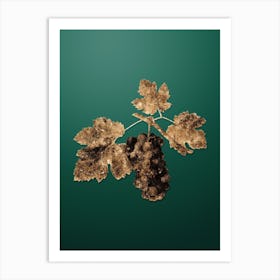 Gold Botanical San Columbano Grapes on Dark Spring Green n.0210 Art Print