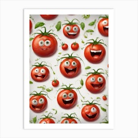 Red Tomatoes Seamless Pattern Art Print