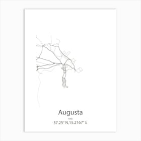 Augusta,Italy Minimalist Map Art Print