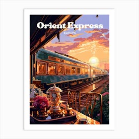 Orient Express Europe Train Travel Art Art Print