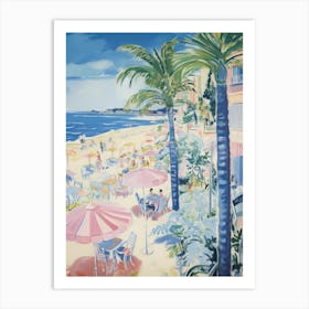 Viareggio, Tuscany   Italy Beach Club Lido Watercolour 2 Art Print