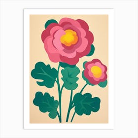 Cut Out Style Flower Art Ranunculus Art Print