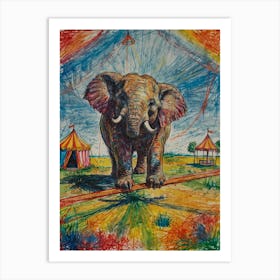 Circus Elephant Art Print