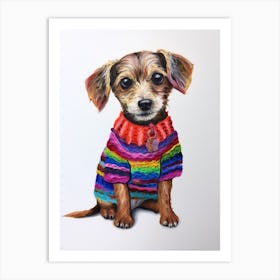 Baby Animal Wearing Sweater Puppy 4 Art Print