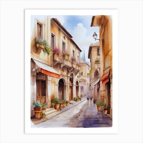 Watercolor Street Scene 2 Art Print