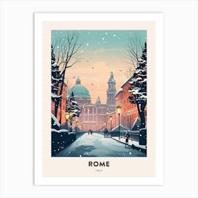Winter Night  Travel Poster Rome Italy 1 Art Print