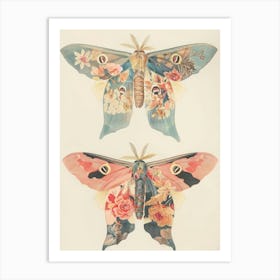 Shimmering Butterflies William Morris Style 3 Art Print