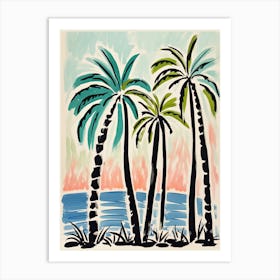 Palm Trees At The Beach Art Print