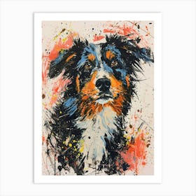 Australian Shepherd Acrylic Painting 4 Art Print