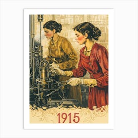 Aihrgdesign A Vintage Poster Showing Women Working In Factori 293d9267 6b65 41e4 B795 1138c47f329c 3 Art Print