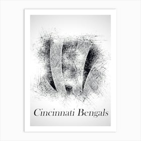 Cincinnati Bengals Sketch Drawing Art Print