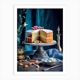Cake On A Cake Stand sweet food Art Print