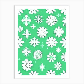Snowflakes On A Field, Snowflakes, Kids Illustration 3 Art Print