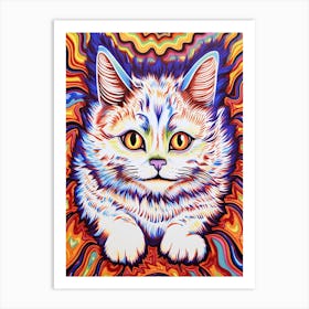 Louis Wain Kaleidoscope Psychedelic Cat 4 Art Print