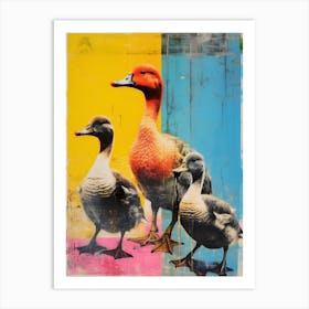Duckling Family Screen Print Inspired 1 Art Print