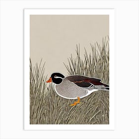 Wood Duck Linocut Bird Art Print