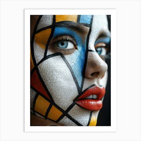 Geometric Portrait 0004 Geometric Portrait 0006 Geo Face 18 Art Print