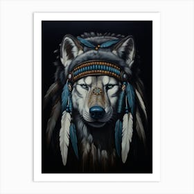 Wolf Native American 2 Art Print