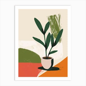 Zz Plant Minimalist Illustration 11 Art Print
