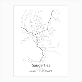 Saugerties,United States Minimalist Map Poster