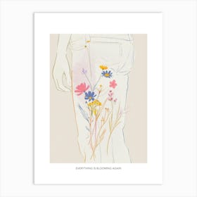 Everything Is Blooming Again Poster Jean Line Art Flowers 2 Art Print