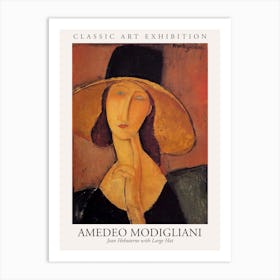 Jean Hebuterne With Large Hat, Amedeo Modigliani Poster Art Print
