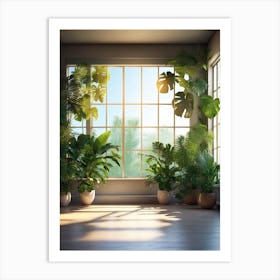 Sundown Room With Plants Art Print