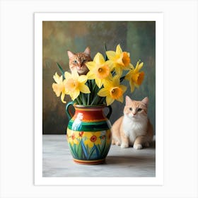 Daffodils In A Vase Art Print