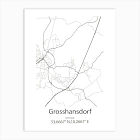 Grosshansdorf,Germany Minimalist Map Art Print