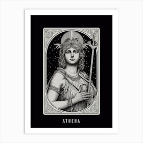 Athena Tarot Card B&W 3 Art Print