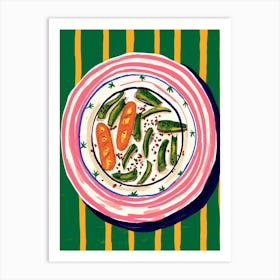A Plate Of Polenta, Top View Food Illustration 1 Art Print