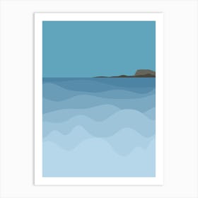Ocean Waves On A Blue Sky Art Print