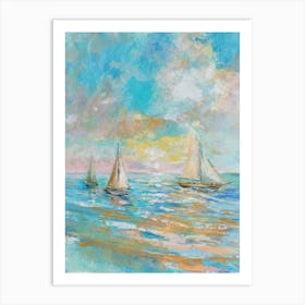 Sailing into Sunset Art Print