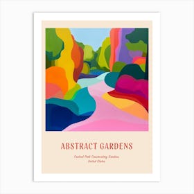 Colourful Gardens Central Park Conservatory Gardens Usa 1 Red Poster Art Print