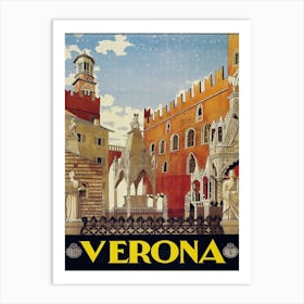 Verona Italy Vintage Travel Poster Art Print