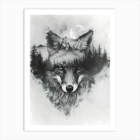 Wolf In The Forest 5 Art Print
