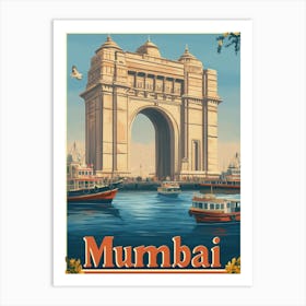 Aihrgdesign A Vintage Travel Poster Of Mumbai 1 Art Print