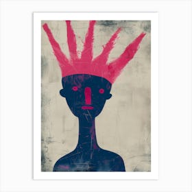 Man With A Pink Head Art Print