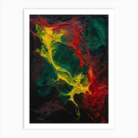 An Abstract Painting With Many Colors Of Paint Art Print