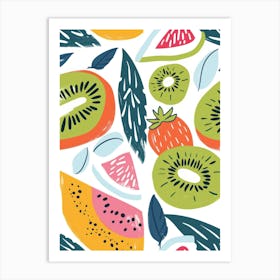 Kiwi Close Up Illustration 3 Art Print