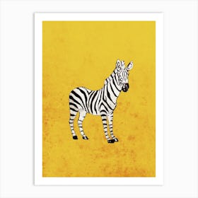 Standing Zebra Art Print